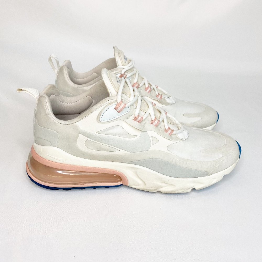 Nike Air Max 270 React AT6174 100 American Modern Running Shoes White Size 9